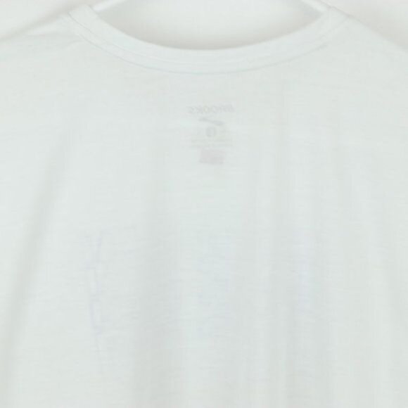 Brooks Running Girls Large White Purple Crewneck Graphic Short Sleeve Tee - Picture 4 of 6